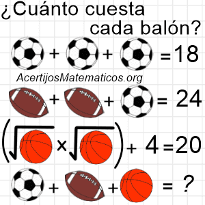 acertijo de matemáticas de los balones